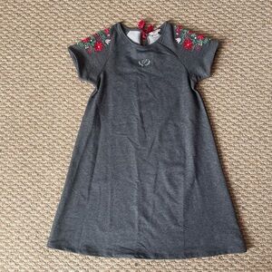 Multicolored Casual A-Line Dress with Raglan Sleeves